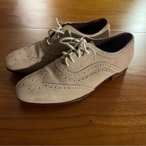 Ted Baker London Oalvinn Beige Tan Suede Wingtip Oxford Shoes Men’s Size 8